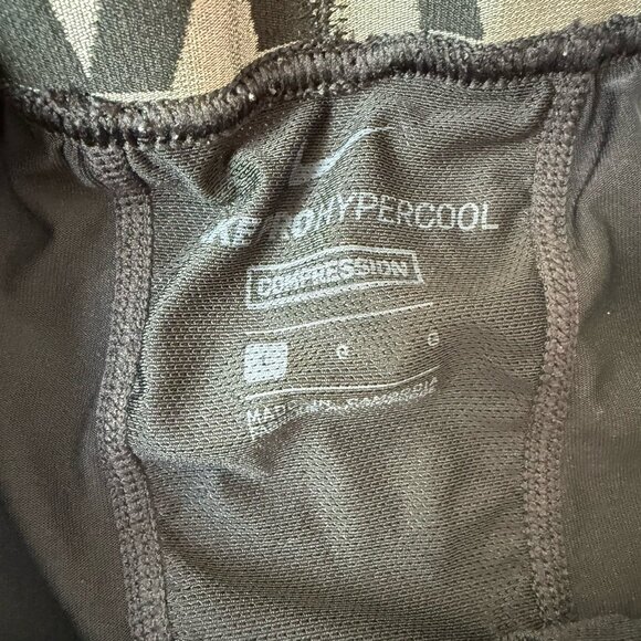 Nike Pro Hypercool Compression Pants Mens Large Tights 3/4 Black Silver - Picture 6 of 7